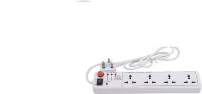 BHATNAGAR 4 anc Socket plus 1 switch plus 3 LED extension Board with ABS Quality 4  Socket Extension Boards
