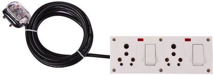 Hazzlewood 16 AMPS 3 pin junction box of 1.0 sqmm* 3 core of 3 meter plug wire of 2 way switch board 2  Socket Extension Boards
