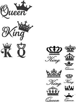 सुरमुल King with Queen Combo Tattoo Waterproof Men and women Temporary Body Tattoo