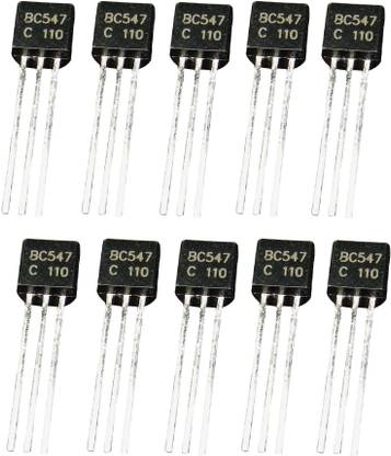 gamaonline traders BC547 10PCS SET 100mA 45V MOST USED CIRCUIT TRANSISTOR 3PIN TO-220 PACKAGE NPN Transistor