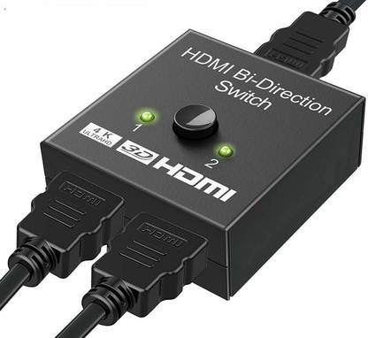 ATEKT  TV-out Cable 2-Port HDMI 2.0 Switch 4K 60Hz, 2x1 / 1x2 Bi-Directional HDMI Switcher UHD 4Kx2K 3D HD 1080p HDCP, 2 Input 1 Output Splitter Hub Compatible with HDTV, PS4, Xbox One, Apple TV, Roku, Fire Stick (NOTE:- HDMI Cable Not Included) Media Streaming Device (Black)