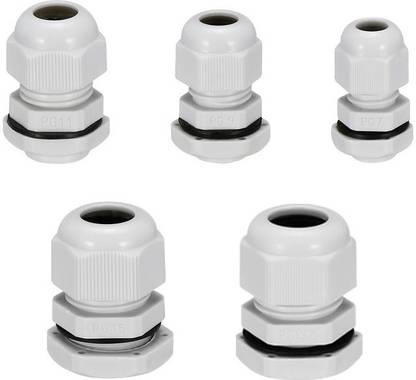 RPI SHOP 50 Pcs Of PG Gland, Plastic Nylon Adjustable Wire Gland, 5 Different Size of Gland(PG-7, PG-9, PG-11, PG-13.5, PG-16) Each 10 Pcs Cable Gland Wire Connector