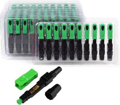 Techtest 100 PCS FTTH SC/APC Fiber Optic Fast Connector Connector FTTH Single Mode SC Quick Connector Field Assembly Adapter for CATV Network SC/APC Wire Connector