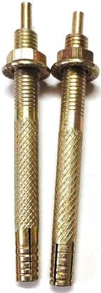 A C Engineers Easy Set Zinc Plated Pin Drive Expansion Bolts-Hammer Strike Pin Anchor Fasteners Size (10 mm X 100mm), Pack of 2 PCS (Gold), pin fasteners Drop-In Anchor