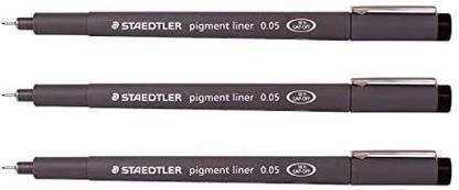 STAEDTLER 0.05 Mm Pigment Ler Feler Sketchg Drawg Draftg Pens Pack Of 3