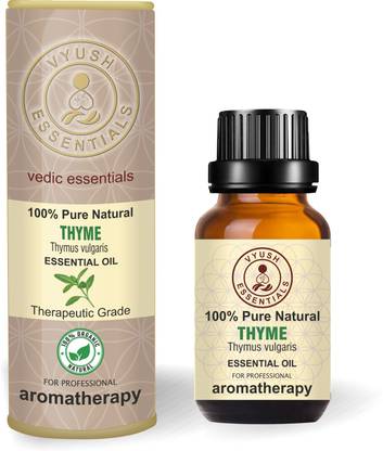 VYUSH ESSENTIALS 100% Pure & Natural Thyme Essential Oil for Sinus Relief & Sleep - Topical for Pain Relief & Swelling - Diffuse to Boost Body's Defenses & Congestion Relief Therapeutic Grade Natural & Undiluted(15 ml).VYUSH Essential Oils are made in INDIA (BHARAT) using the highest standards.