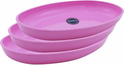 Morvi Plastic Mixing Bowl Wonder Plastic snacker bowl, Set of 3, Pink Color, Made in India