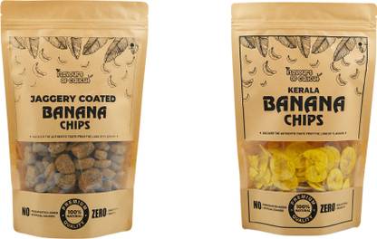 Flavours of calicut - Onam Special Combo - Banana Chips (250g) & Jaggery Coated Banana Chips (250g) - 500g Chips