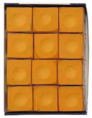 CLUB 147 GGDTYY24 Yellow Pool Cue Chalk - 12 Pc Set Pool Cue Stick