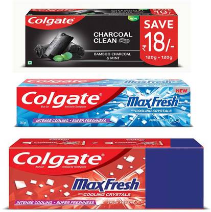 Colgate Max Fresh + Charcoal Clean + Cooling Crystals Toothpaste
