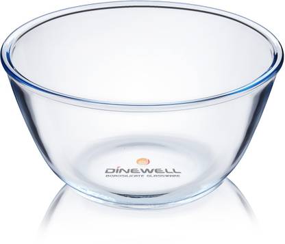 Dinewell Borosilicate Glass Serving Bowl Borosilicate Round Glass Mixing Bowl