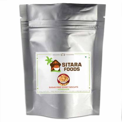 sitara foods Sugar Less Sweet Biscuits Diabetic Snack 250 Grams Cookies Biscuit