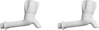 Oras PVC Plastic Long Body (PACK OF 2)For Hot & Cold Water Bib Tap Bib Tap Faucet (Wall Mount Installation Type) LONG BODY PVC 2 PCS WHITE Bib Tap Faucet