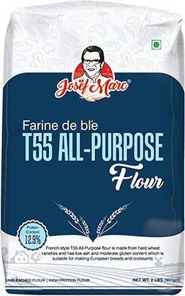 Josef Marc T55 All-Purpose Flour, 2 LBS - Unbleached & High Protein Flour, Non-chlorinated, Non-GMO, Non-Fortified & Non-bro-mated, Type 0 Italian Flour, Bread Flour.