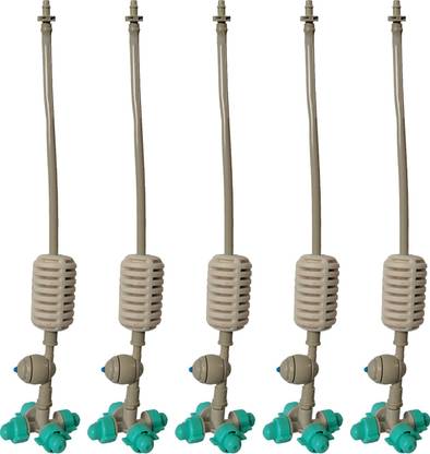 My Irigacio World 4-Way Hanging Fogger with Anti-Drip Valve, Green Nozzle Discharge - (22 LPH-5U) 100 L Hose-end Sprayer