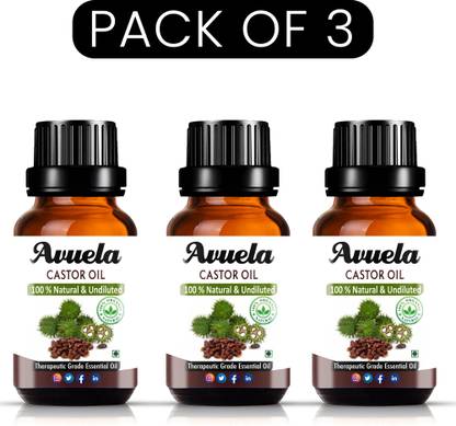 avuela Best castor Oil for Hair Growth - Red Onion Extract with and essential oils (10 ml) (Pack of 3) Hair Oil