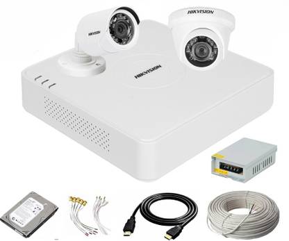 HIKVISION 4 Channal HD DVR 1080p 1Pcs,TURBO HD Outdoor Camera 1Pcs,Indoor Camera 1Pcs, Security Camera