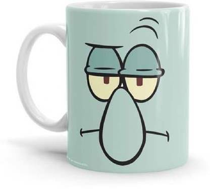 Sky Dot spongebob squarepants squidward face Multicolor Coffee Ceramic Coffee Mug