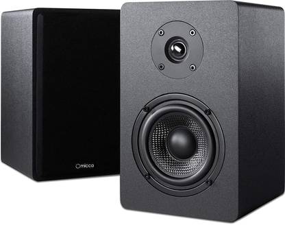 Micca PB42X Powered Bookshelf With 4-Inch Carbon Fiber Woofer and Silk Dome Tweeter (Pair) 700 W Studio Monitor