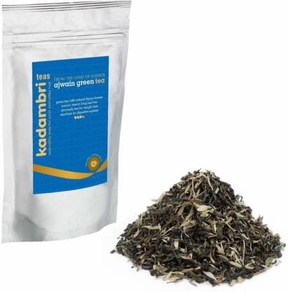 kadambri Ajwain Tea, After Meal Tea for Digestion | Reduces Stomach Bloating, Acidity, Belly Fat & Promotes Weight Loss (200g, 100 Cups) | All-Natural Flavoured Orthodox Tea | FTGFOP - Premium Grade Green Tea Pouch