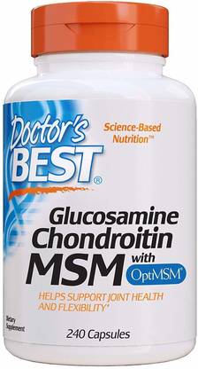 Doctor's Best Glucosamine Chondroitin MSM with OptiMSM 240 Vitamins Capsule