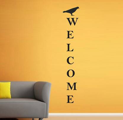 WALLDECORS 60.96 cm WELCOME STICKER Self Adhesive Sticker