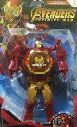 Oraisportsmart Avenger Infinity War Iron man robot Transformer converting Wrist watch