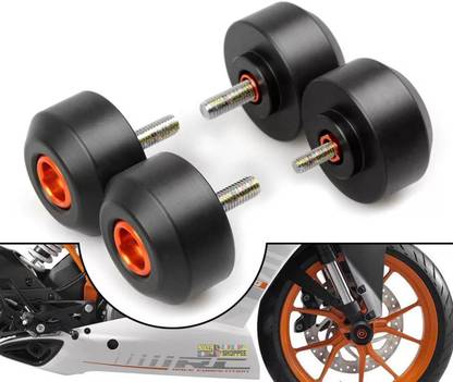 BIKER SHOPPEE MOTORCYCLE 4 PCS FRONT AND REAR FORK WHEEL FRAME SLIDER CRASH PADS FALLING PROTECTION FOR KTM DUKE 125 200 390 Bike Crash Guard