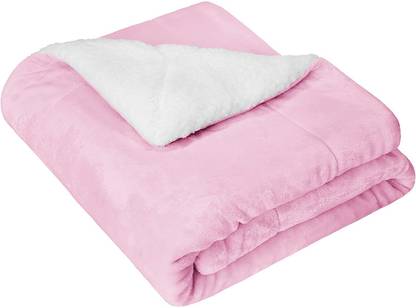 VAS COLLECTIONS Solid Crib Sherpa Blanket for  AC Room