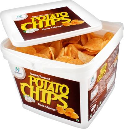 Neelam Foodland Box Pack Premium Flavoured Garlic Chhomp Potato Chips, 200g Chips