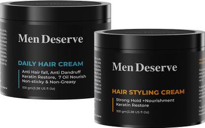 Men Deserve Combo of Daily Hair Cream (7 Oil Nourish) and Hair Styling Cream Strong Hold