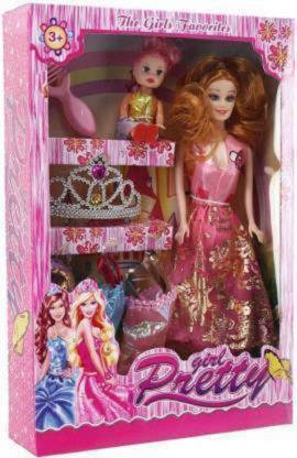 APR ZONE beautiful Doll With Crown (Multicolor)