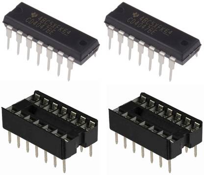 e4u CD4047 CMOS Low Power Monostable/Astable Multivibrator IC DIP-14 Package + IC Base - 2 No's Electronic Components Electronic Hobby Kit