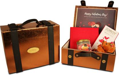 Zoroy Luxury Chocolate Valentines Love Mini Suitcase Hamper Paper Gift Box