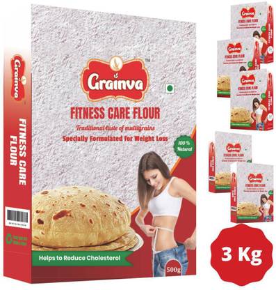 grainva Fitness Care Flour Multigrain Atta with 100% Natural Energy Weight Loss Slim & Slimming Body Fit Flour Health Care Cholesterol Control Diabetes weight Reducer Diabetic Friendly High Protein Gluten Free Food Product For Men & Women
