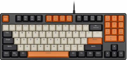 Havit Mechanical Keyboard Wired 89 Keys Gaming Keyboard Red Switch Keyboard with PBT Keycaps Wired USB Standard Gaming Keyboard Compatible with Desktop, Laptop, Mac