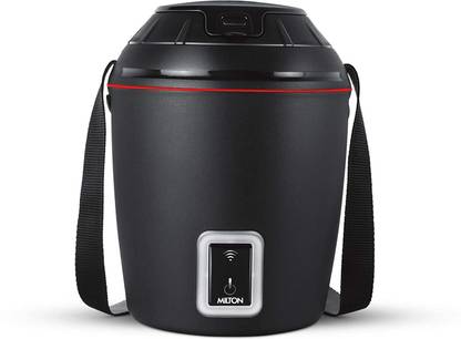 MILTON Smart Electric App Enabled Tiffin Box With 3 Stainless Steel Containers, 300 ML Each, Black 3 Containers Lunch Box