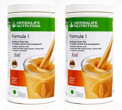 HERBALIFE Formula 1 Nutritional Shake Mix Orange Cream 500 gm ( Pack Of 2 ) Plant-Based Protein