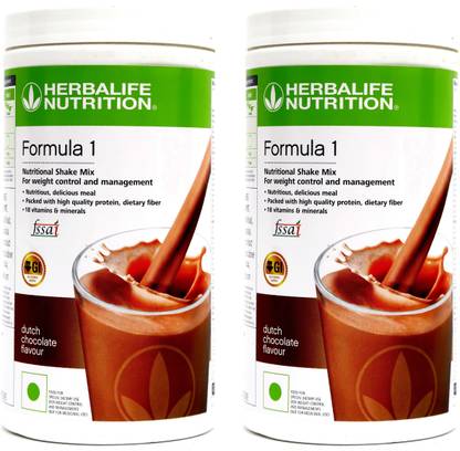 HERBALIFE Formula 1 Nutritional Shake Mix Chocolate 500 gm ( Pack Of 2 ) Plant-Based Protein