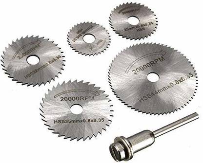 TruTool 0408_hss_saw_6pc 6pcs Set Mini HSS Circular Saw Blades Rotating Tool for Dremel Rotary Metal Cutter Hand Tool Set of Diamond Cutting Discs Chuck Rotary Bit Set
