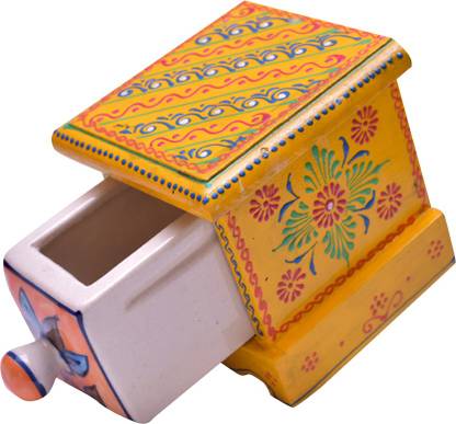 Newai Ceramic Chest of 1 Decorated Organizer Desk Drawer Jewellery Table Showpiece Decorative Showpiece  -  6 cm