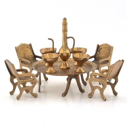 Jp Craft Rajasthani Antique Decorative Handcrafted Vintage Unique Elegant Design Dining Table Chair Maharaja Set - Antique Home Decor Items