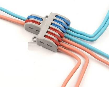 MERKEL 2pcs / 2 in 6 Out Universal Wiring Cable Connector Push-in Conductor Terminal Connector Wire Connector