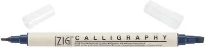 Notions - In Network Zig Memory System Calligraphy Dual Tip Marker, Navy (Ms3400-035)