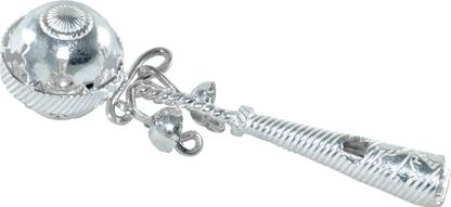 कमज pure silver jhunjhuna with whistle रैटल