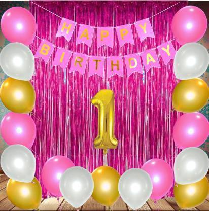 Nayugic 1st First Birthday Banner Combo Material For Party Home Decorations Pink Pack Of 29 In India At Flipkart Com - 1st Birthday Decorations At Home Nayugic 1st First Birthday Banner Combo Material For Party Home Decorations Pink Pack Of 29 In India At Flipkart Com - 1st Birthday Decorations At Home