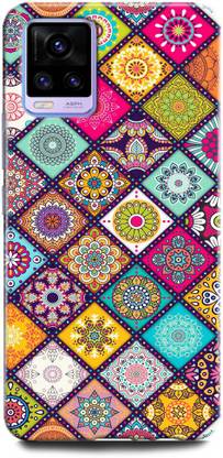 INDICRAFT Back Cover for Vivo V20, V2025 PINK, PURPLE, RED, COLORS, MANDALA, ABSTRACT