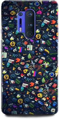 INDICRAFT Back Cover for OnePlus 8 Pro LOGOS, BLACK, WHAIT, BRANDS, STICKERS, CARS LOGO