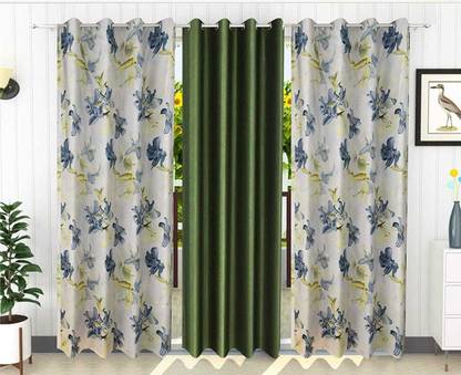 ISHWAR ENTERPRISES 274 cm (9 ft) Long Door Polyester Room Darkening Curtain (Pack Of 3)