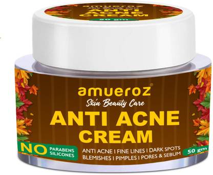 Amueroz Anti Acne Cream, Anti Blemish Face Cream, Pimple Removal Collagen Cream, Soothes & Clears Acne & Blemishes | Pigmentation, Pimples, Fine Lines, Dark Spots & Scars Removal Cream